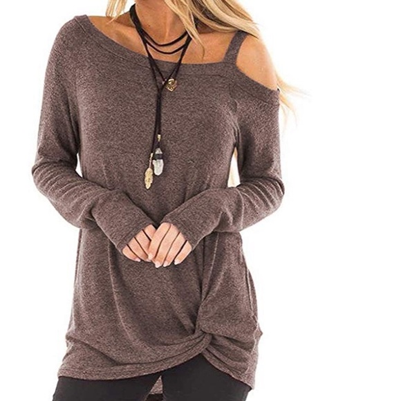 Super cute woman top long sleeve knot twist front - Picture 3 of 8